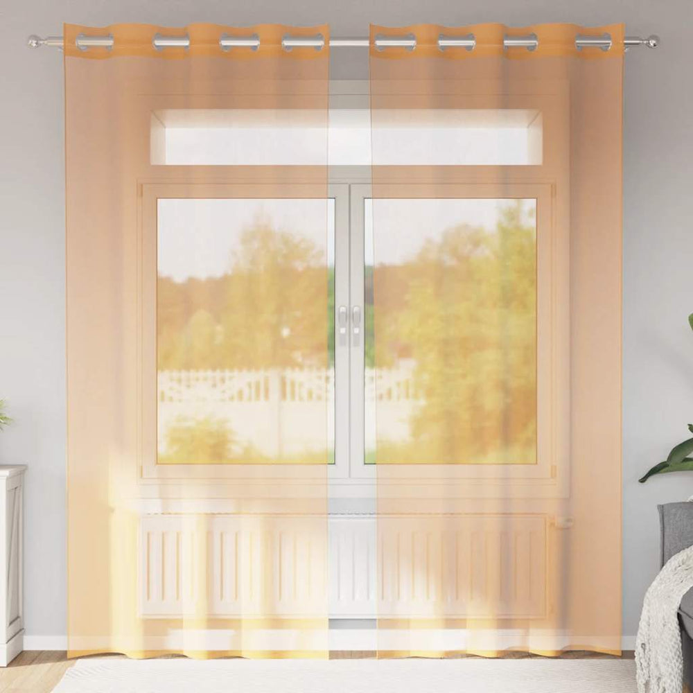 Vidaxl gordijnen met doorvoertules 2 st 140x225 cm oranje