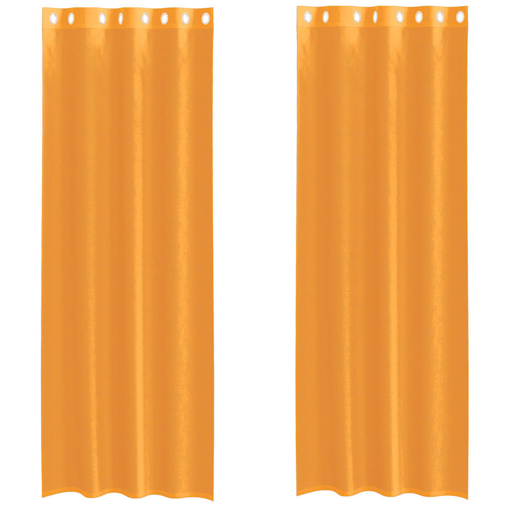 Vidaxl gordijnen voile met doorvoertules 2 st 140x300 cm oranje