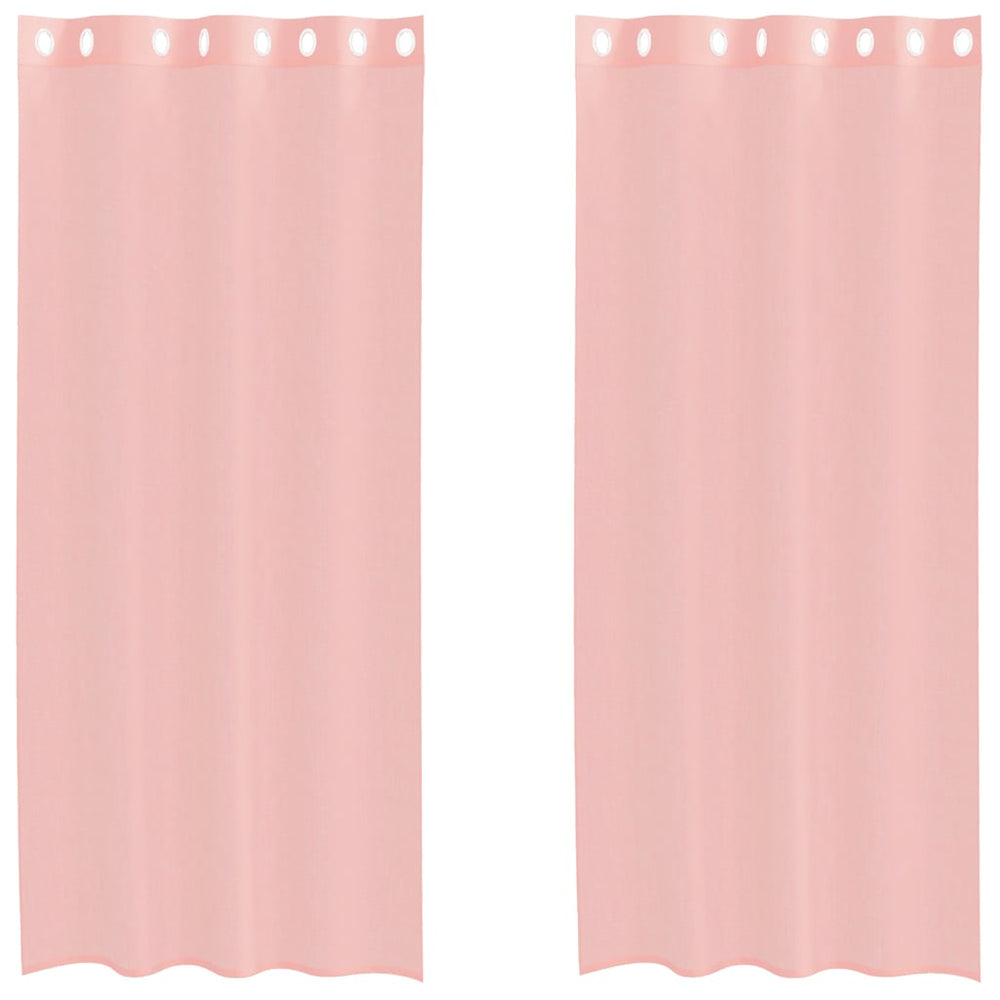 Vidaxl gordijnen voile met doorvoertules 2 st 140x245 cm roze