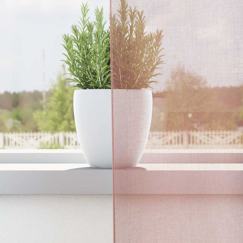 Vidaxl gordijnen voile met doorvoertules 2 st 140x245 cm roze