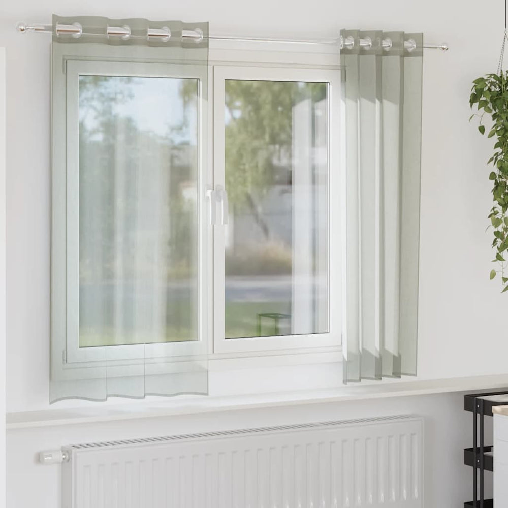 Vidaxl gordijnen voile met doorvoertules 2 st 140x175 cm lichtgrijs