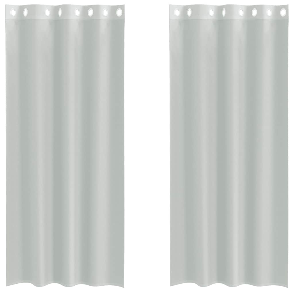 Vidaxl gordijnen voile met doorvoertules 2 st 140x225 cm lichtgrijs