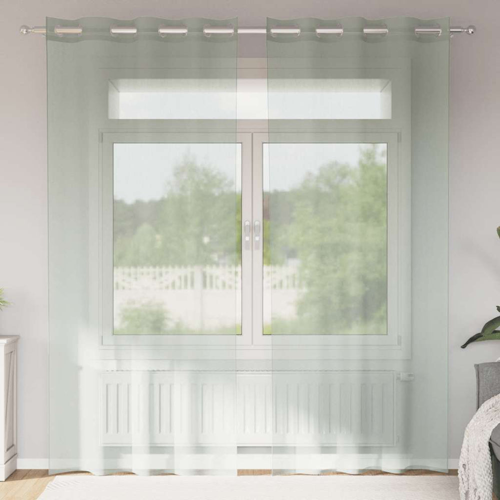 Vidaxl gordijnen voile met doorvoertules 2 st 140x225 cm lichtgrijs