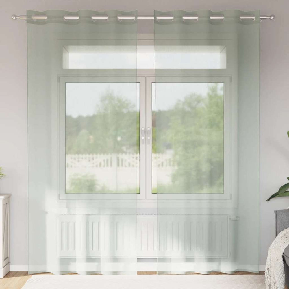 Vidaxl gordijnen voile met doorvoertules 2 st 140x245 cm lichtgrijs