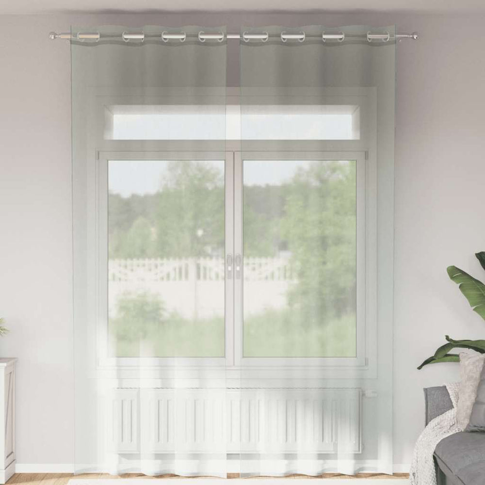 Vidaxl gordijnen voile met doorvoertules 2 st 140x260 cm lichtgrijs