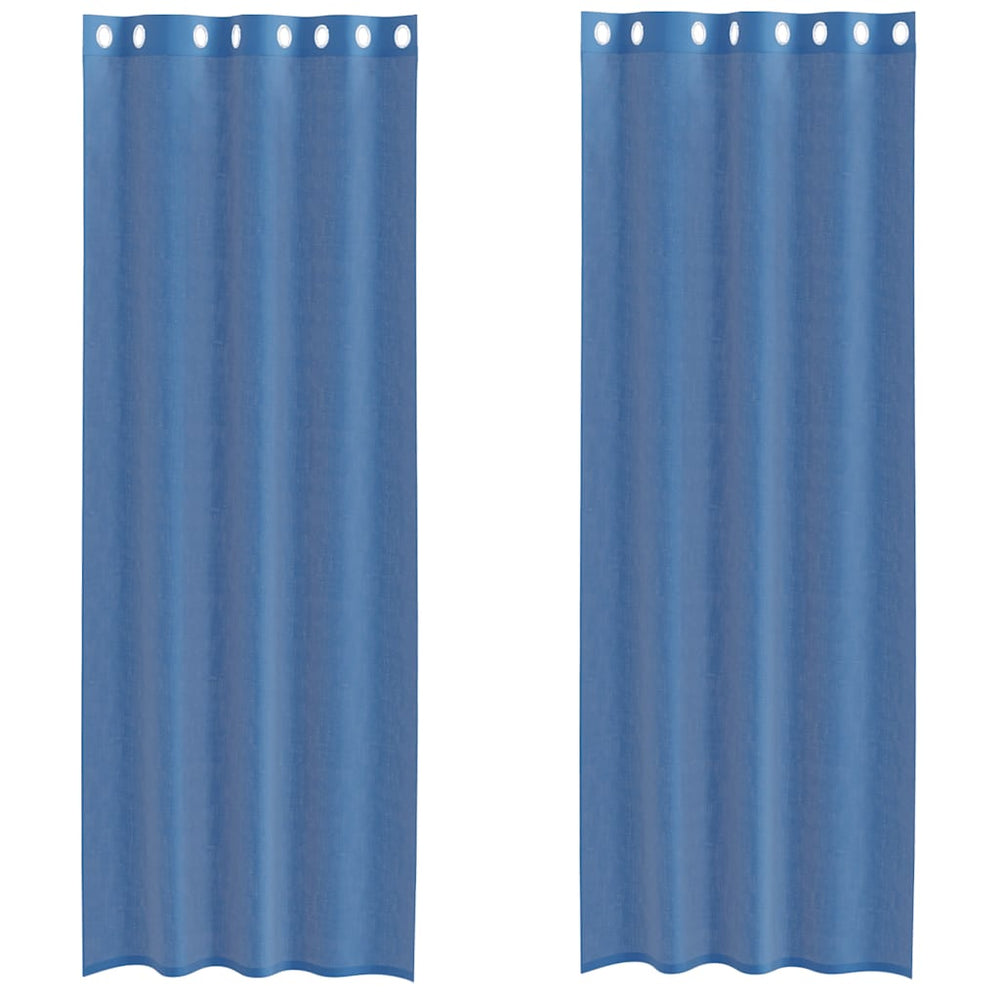 Vidaxl gordijnen voile met doorvoertules 2 st koningsblauw