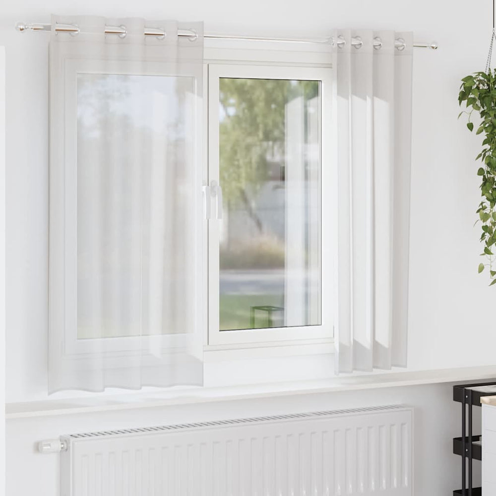 Vidaxl gordijnen voile met doorvoertules 2 st wit