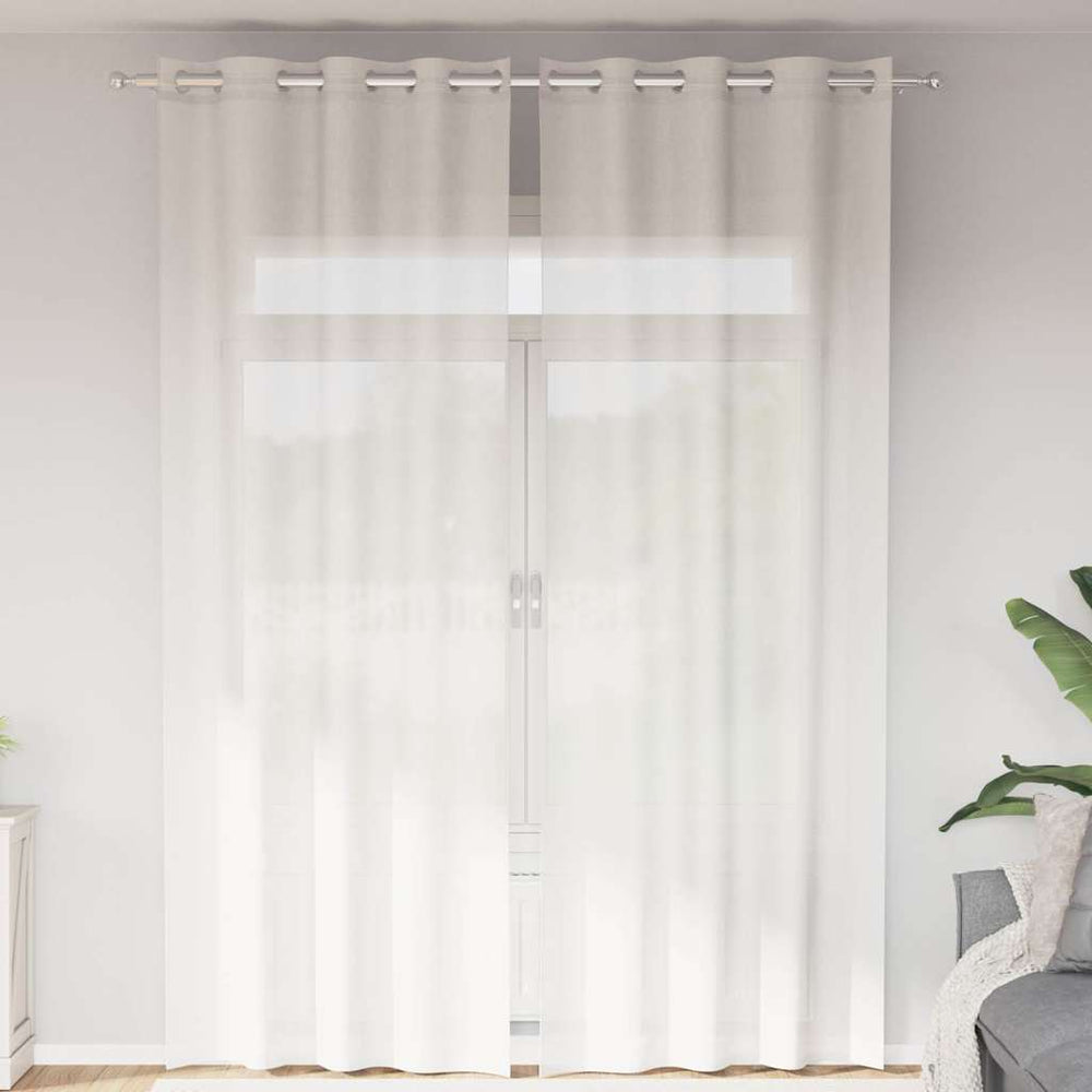 Vidaxl gordijnen voile met doorvoertules 2 st wit