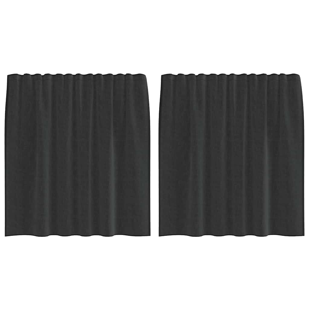Vidaxl gordijnen voile met roedezakken 2 st zwart