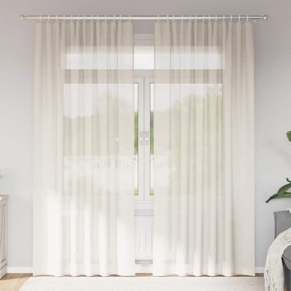 Vidaxl gordijnen voile met roedezakken 2 st crèmekleurig