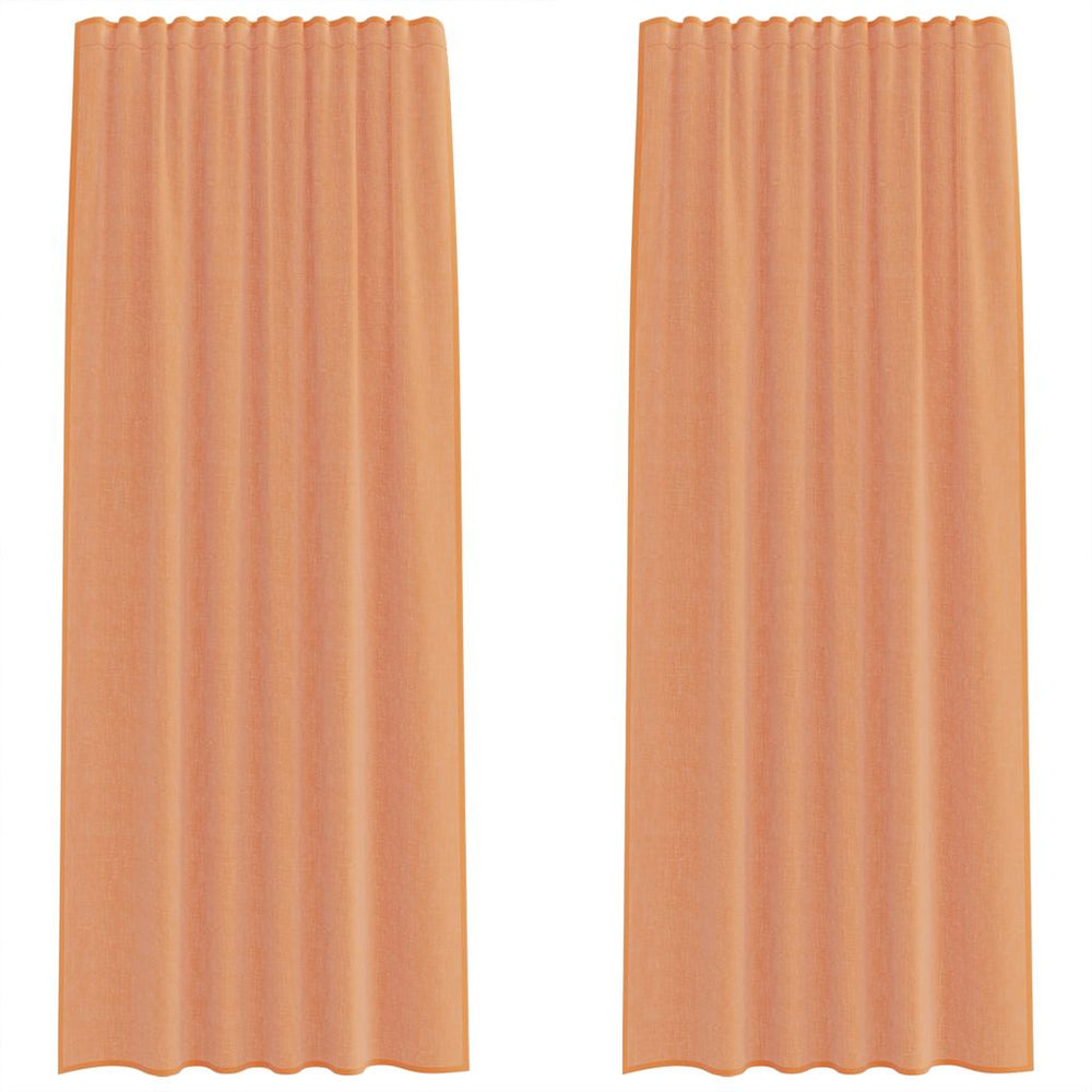 Vidaxl voile gordijnen met roedezakken 2 st terracotta
