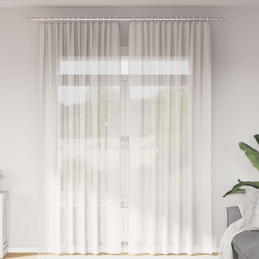Vidaxl gordijnen voile met roedezakken 2 st wit