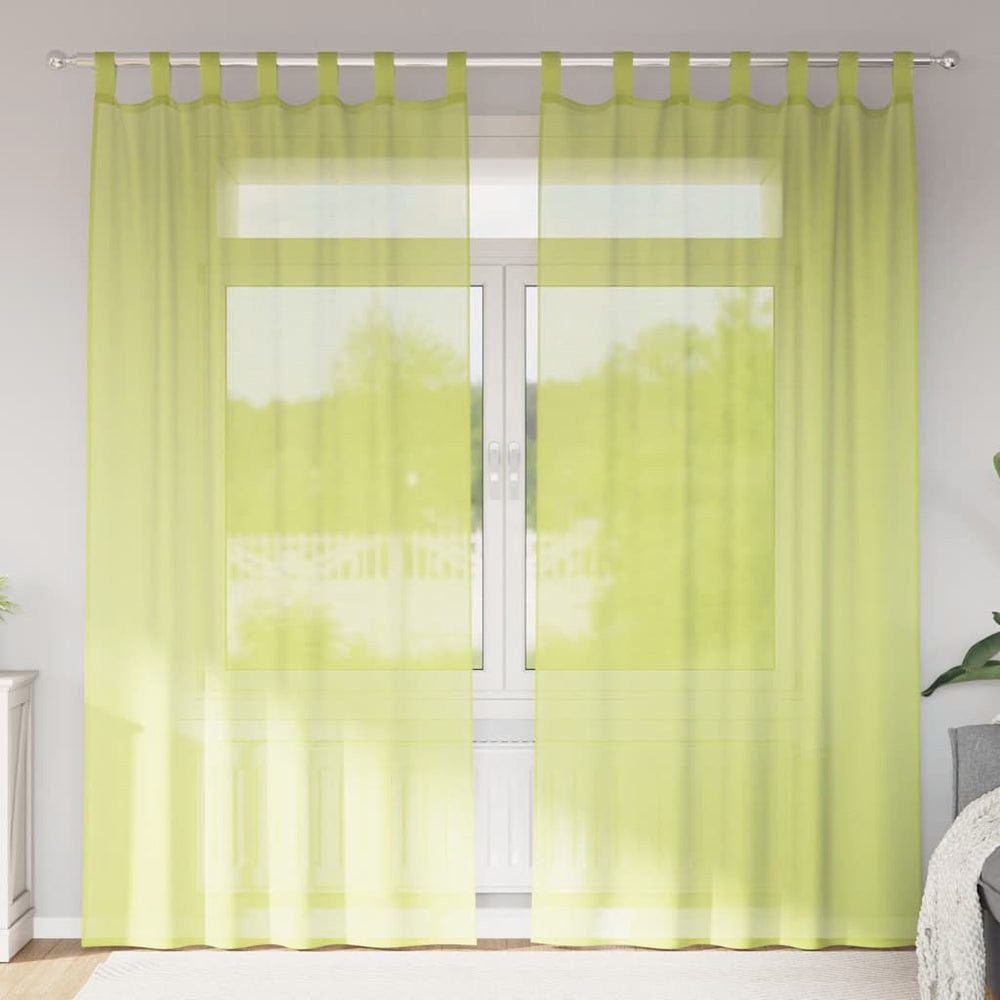 Vidaxl gordijnen voile met lipje top 2 st appelgroen