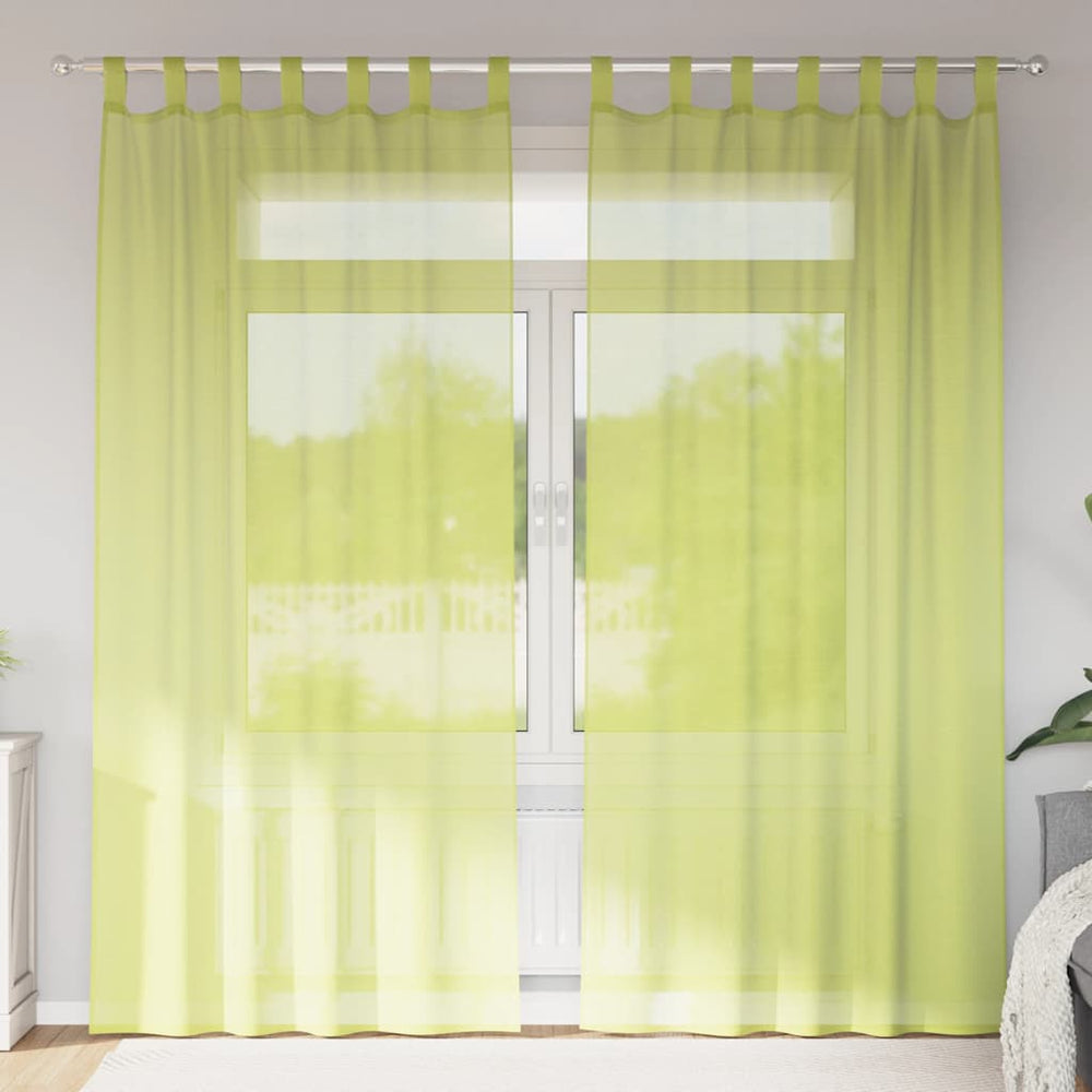 Vidaxl gordijnen voile met lipje top 2 st appelgroen