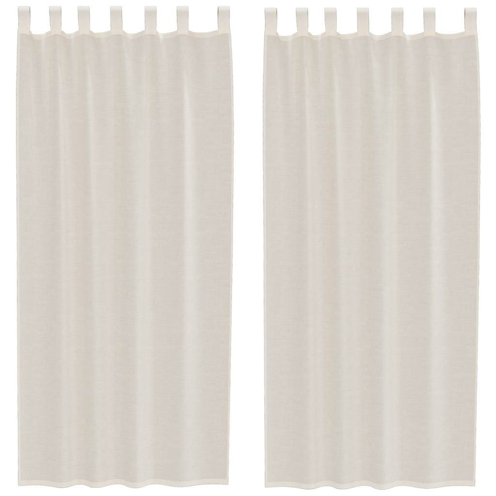 Vidaxl gordijnen voile met tab top 2 st crèmekleurig