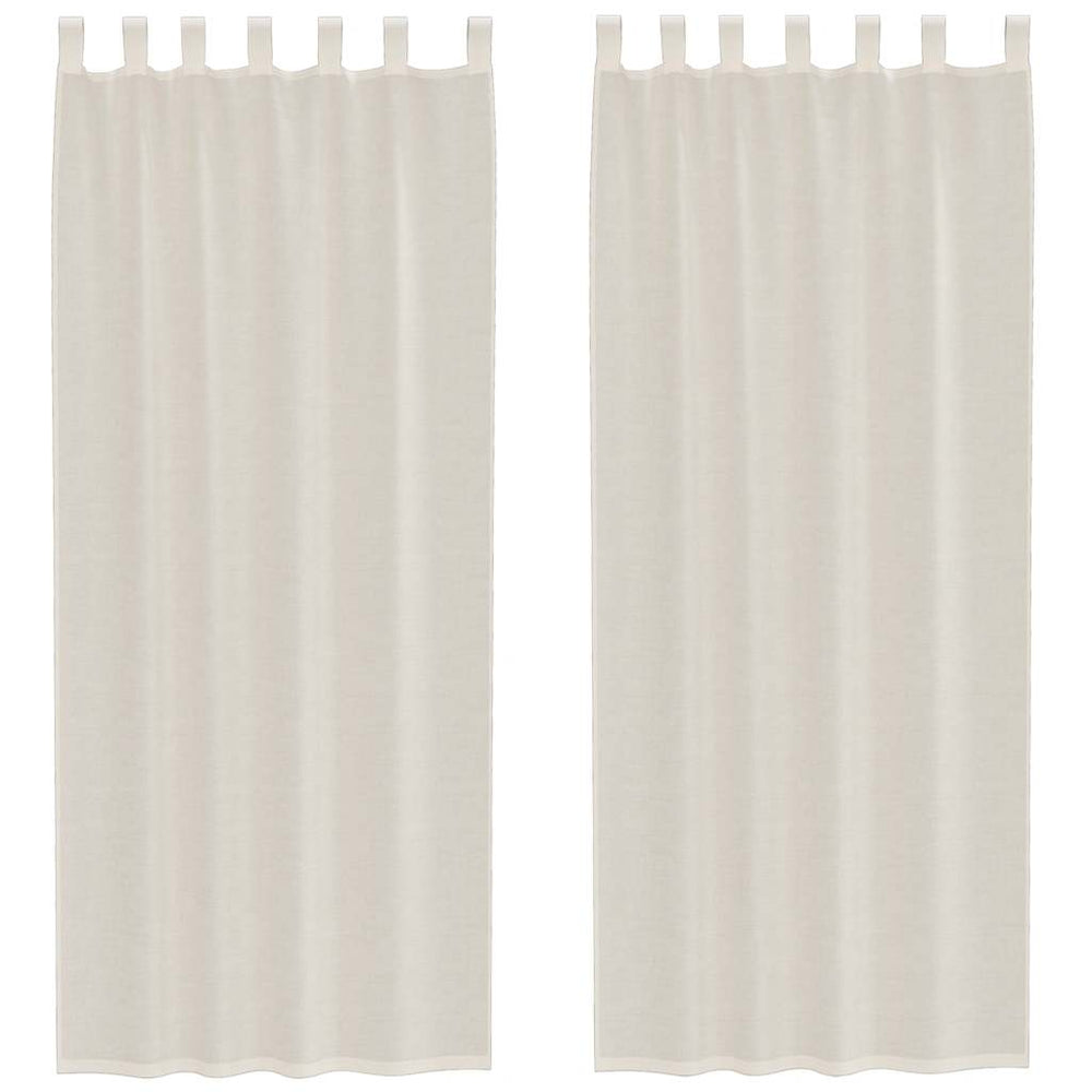 Vidaxl gordijnen voile met tab top 2 st crèmekleurig