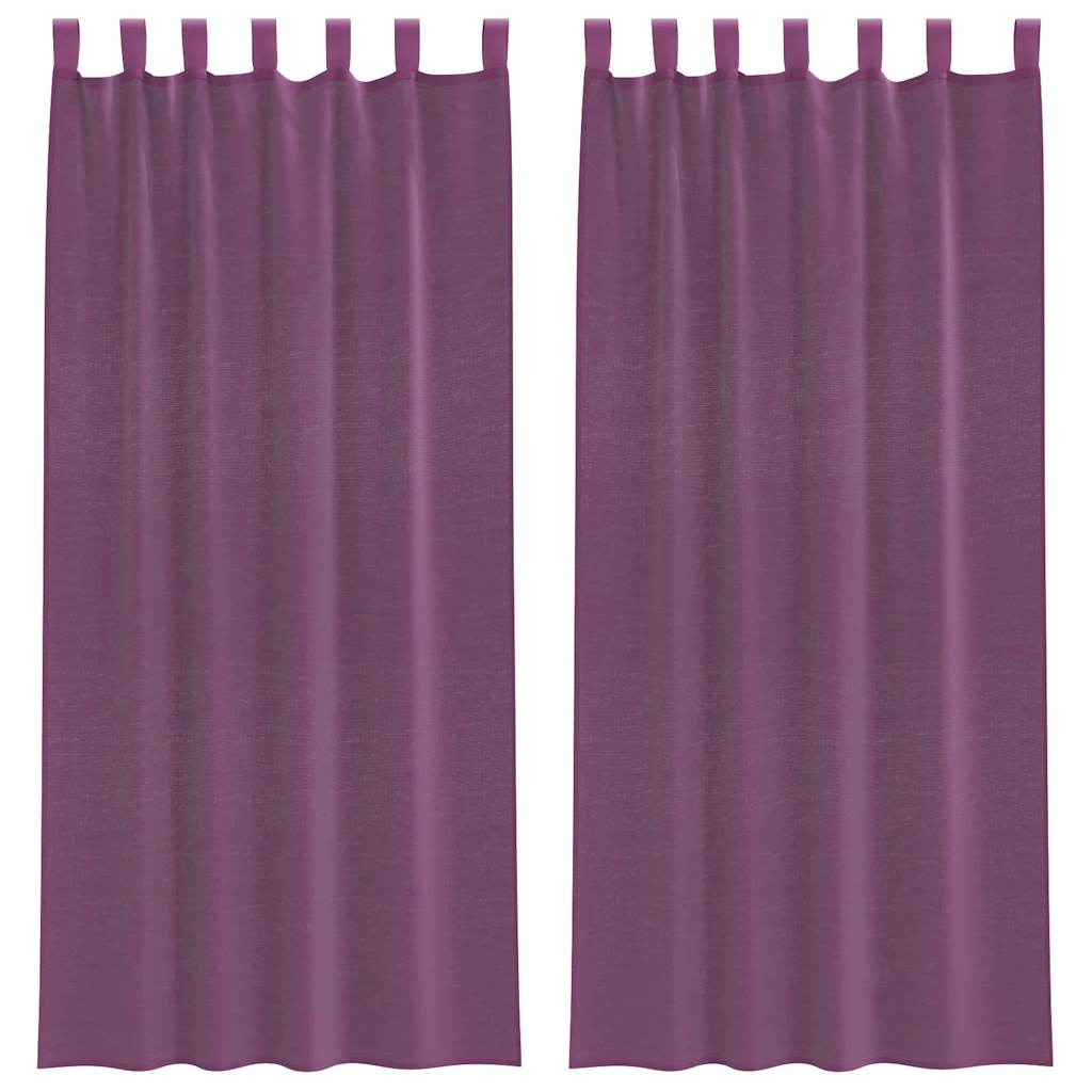 Vidaxl gordijnen voile met lussen 2 st 140x225 cm paars