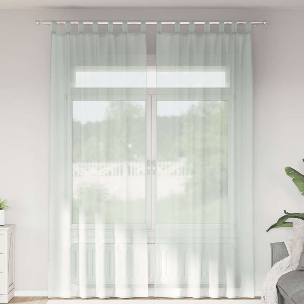 Vidaxl gordijnen voile met lussen 2 st 140x260 cm lichtgrijs