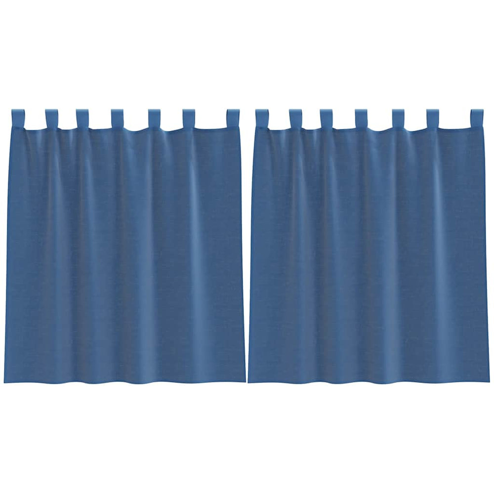 Vidaxl gordijnen voile met lussen 2 st 140x140 cm koningsblauw