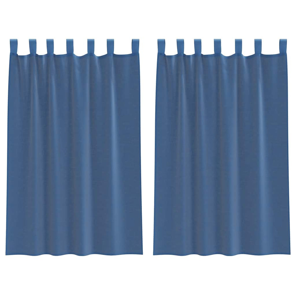Vidaxl gordijnen voile met lussen 2 st 140x175 cm koningsblauw