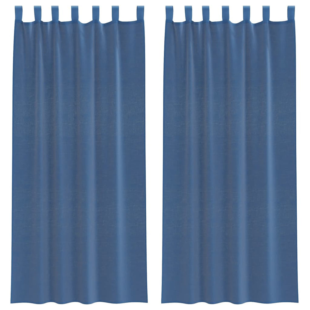 Vidaxl gordijnen voile met lussen 2 st 140x245 cm koningsblauw