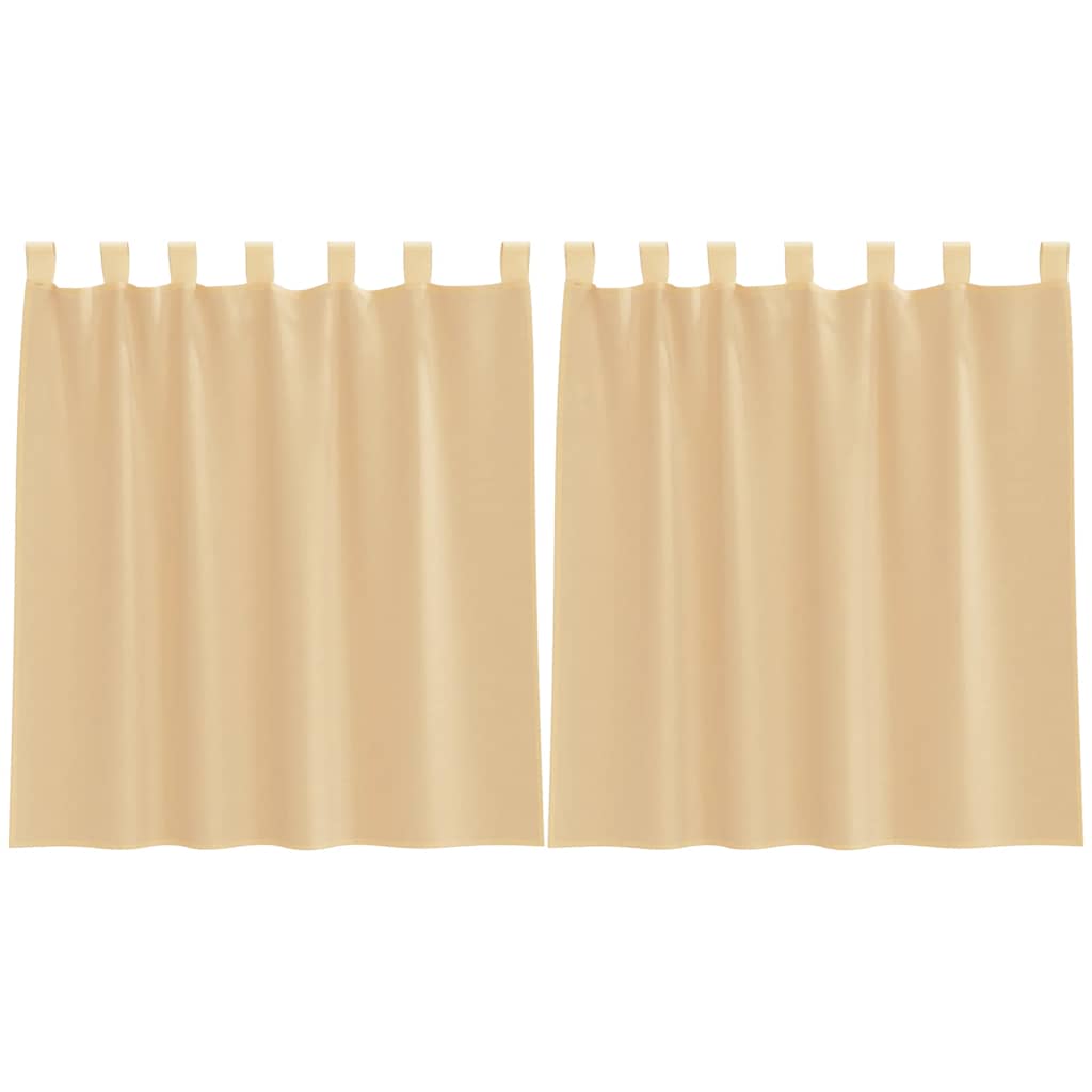 Vidaxl gordijnen met lussen 2 st 140x140 cm zand