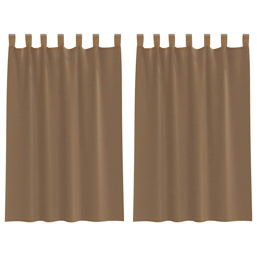 Vidaxl gordijnen voile met lussen 2 st 140x175 cm lichtbruin