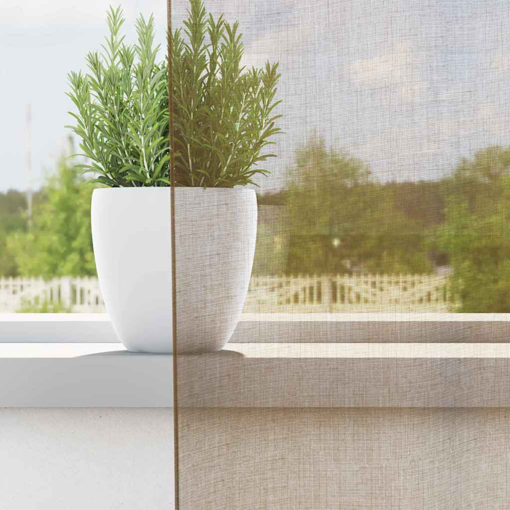 Vidaxl gordijnen voile met lussen 2 st 140x225 cm lichtbruin