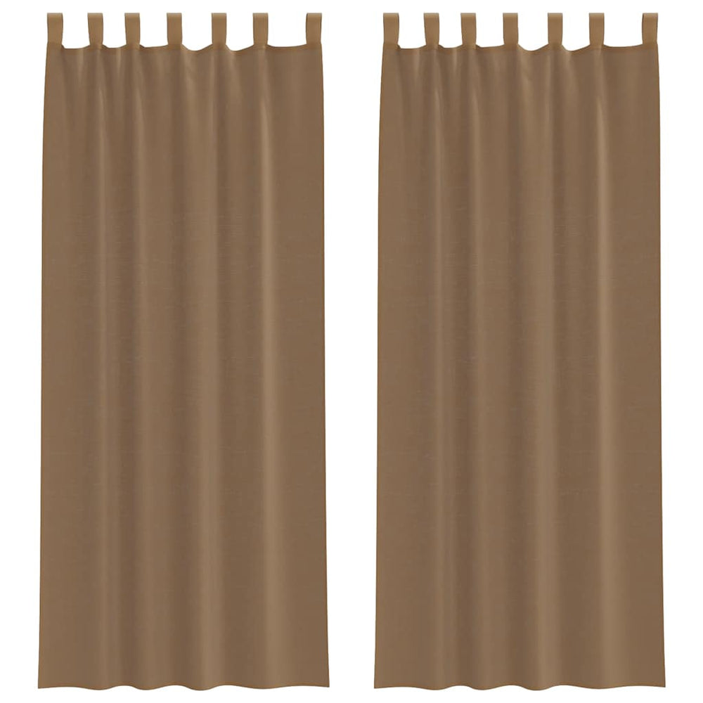Vidaxl gordijnen voile met lussen 2 st 140x260 cm lichtbruin
