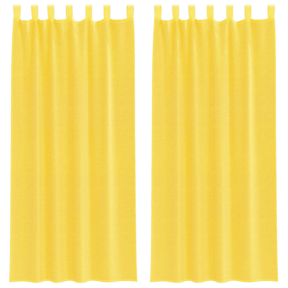 Vidaxl gordijnen voile met lussen 2 st 140x225 cm geel