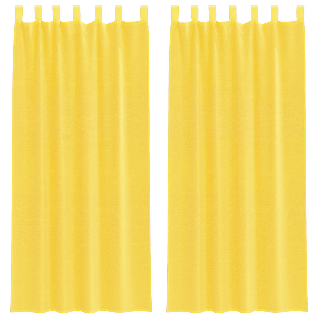 Vidaxl gordijnen voile met lussen 2 st 140x225 cm geel