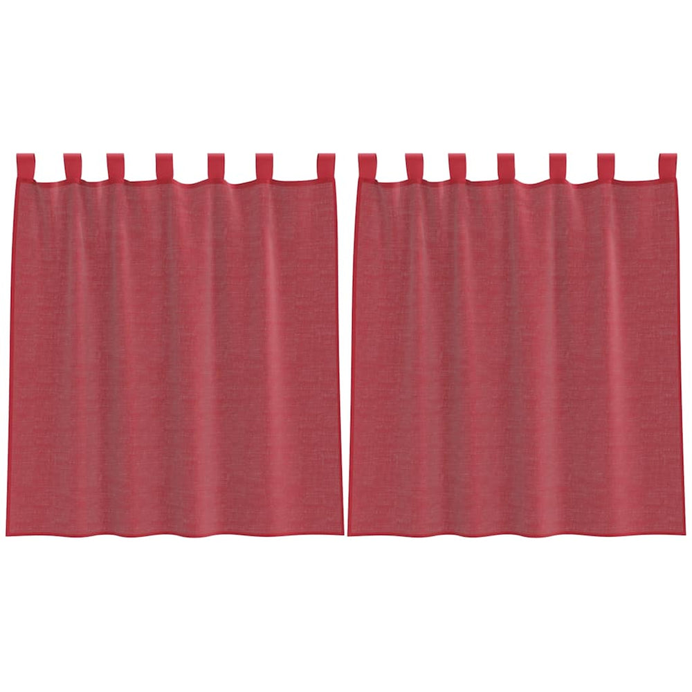 Vidaxl gordijnen voile met lussen 2 st 140x140 cm wijnrood