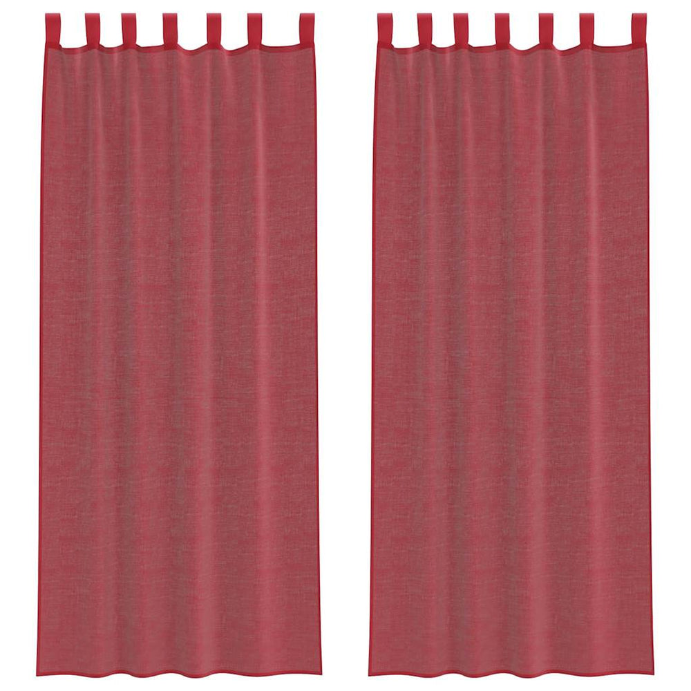 Vidaxl gordijnen met lussen 2 st 140x260 cm wijnrood