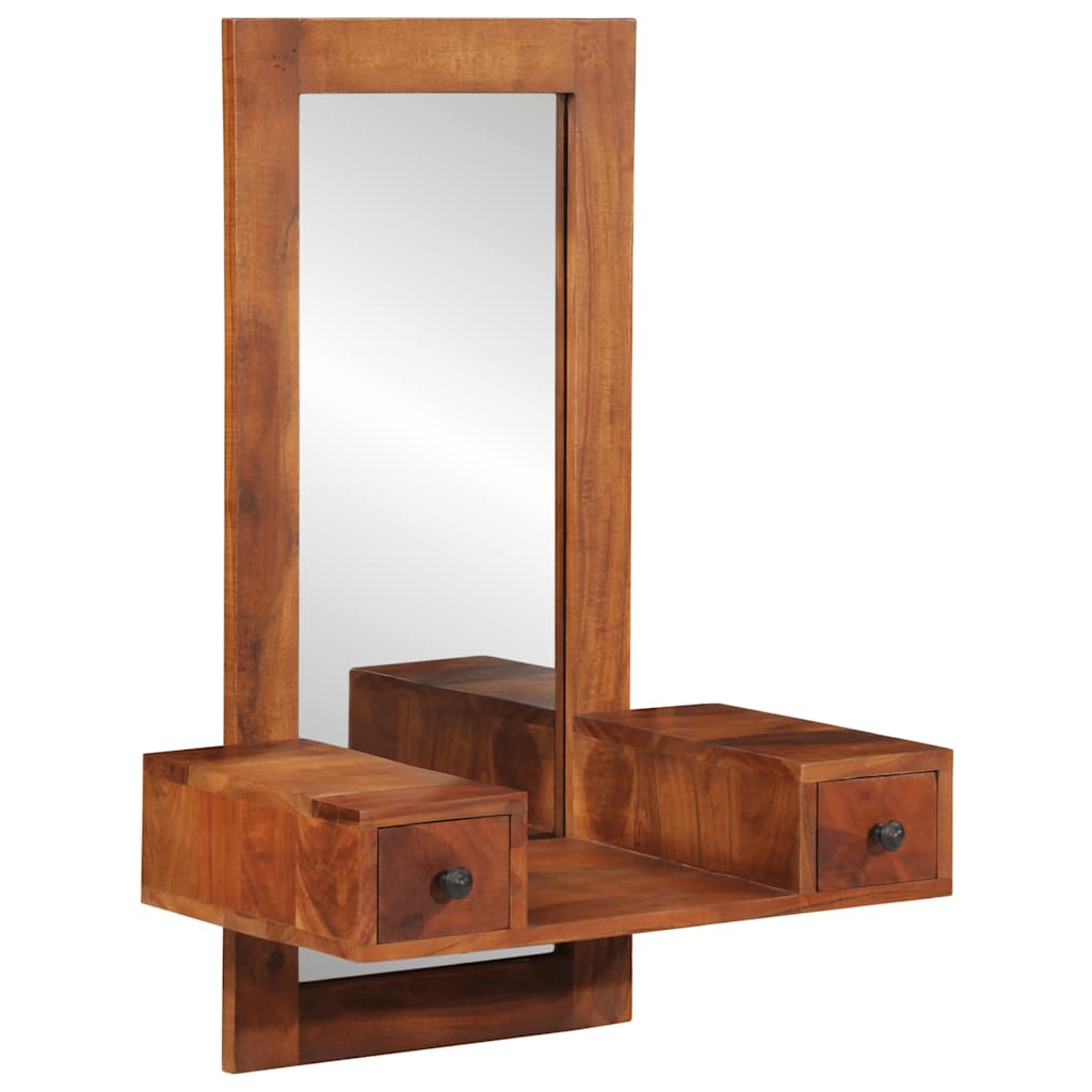 Vidaxl wandspiegel met laden 60x33x90 cm massief acaciahout