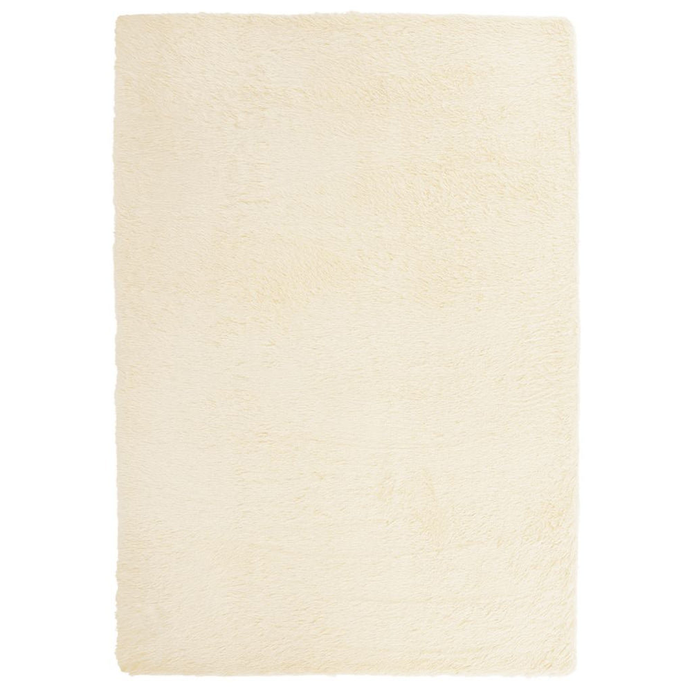 Vidaxl hoogpolig vloerkleed navarra 120x170 cm polyester crèmekleurig