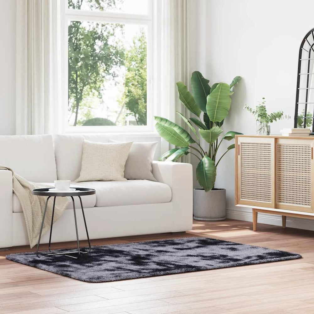 Vidaxl hoogpolig vloerkleed navarra 120x170 cm polyester donkergrijs