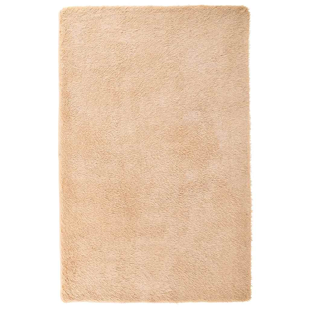 Vidaxl hoogpolig vloerkleed navarra 130x200 cm polyester beige