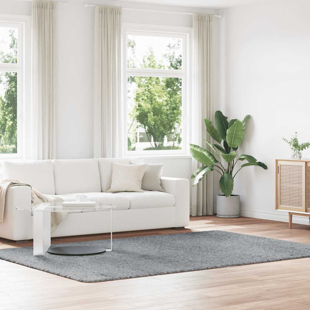 Vidaxl hoogpolig vloerkleed navarra 200x290 cm polyester lichtgrijs