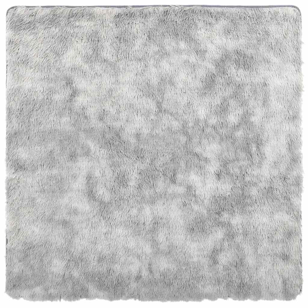 Vidaxl hoogpolig vloerkleed navarra 120x120 cm polyester zilvergrijs