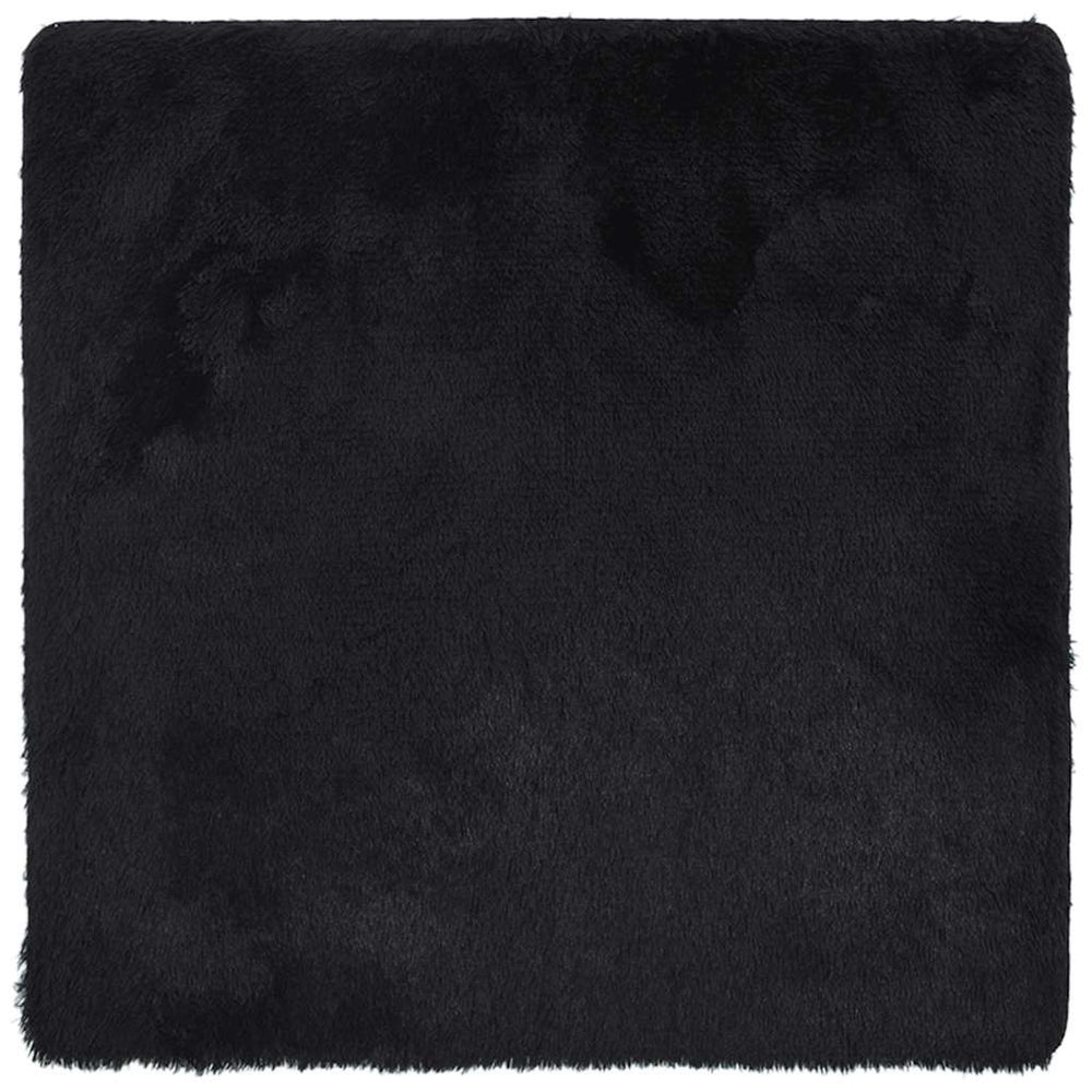Vidaxl hoogpolig vloerkleed navarra 160x160 cm polyester zwart