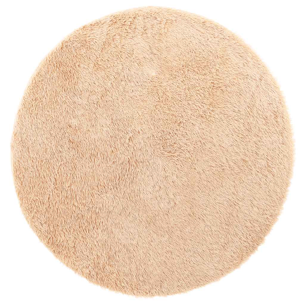 Vidaxl hoogpolig vloerkleed navarra 120x120 cm polyester beige