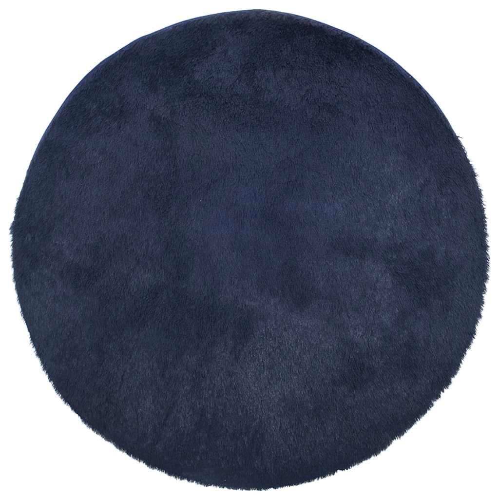 Vidaxl hoogpolig vloerkleed navarra 120x120 cm polyester marineblauw