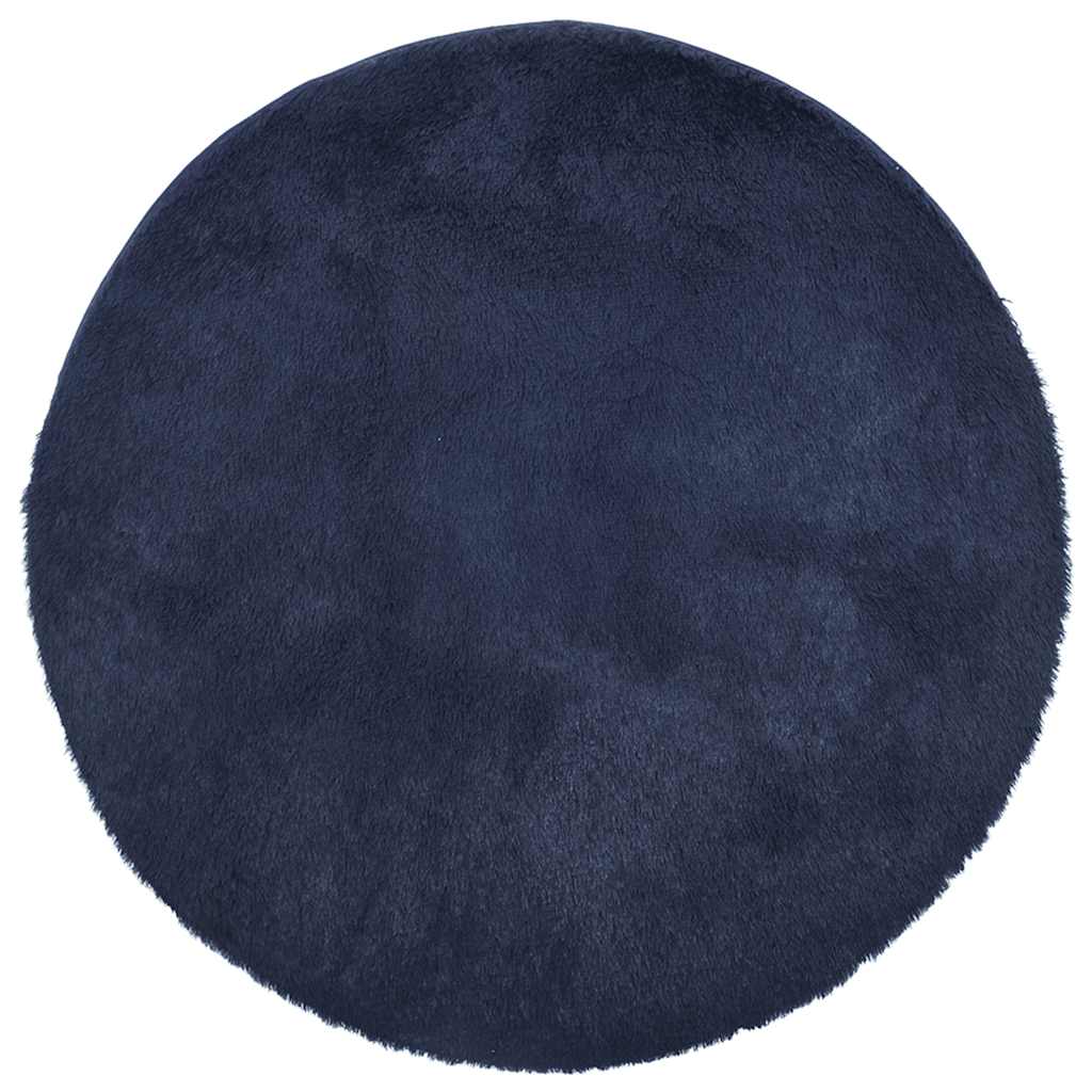 Vidaxl hoogpolig vloerkleed navarra 160x160 cm polyester marineblauw