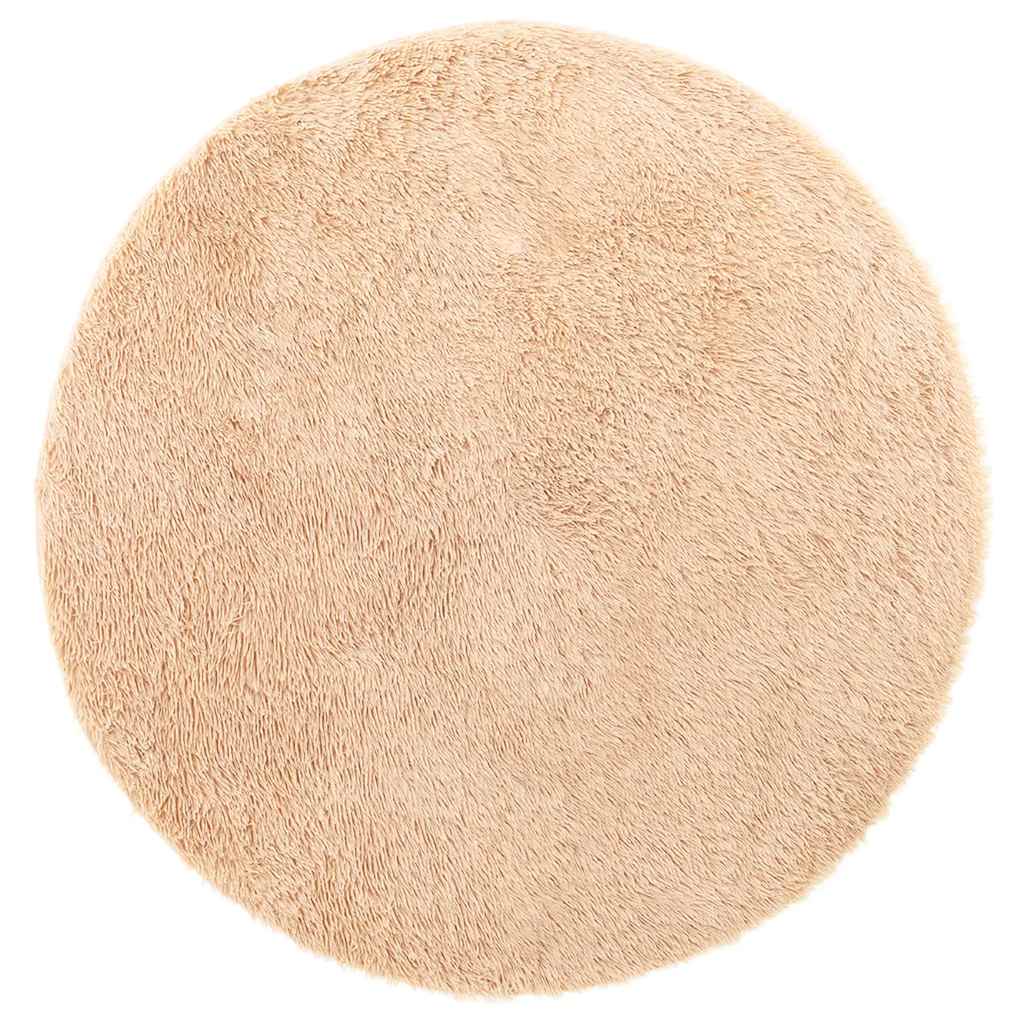 Vidaxl hoogpolig vloerkleed navarra 240x240 cm polyester beige