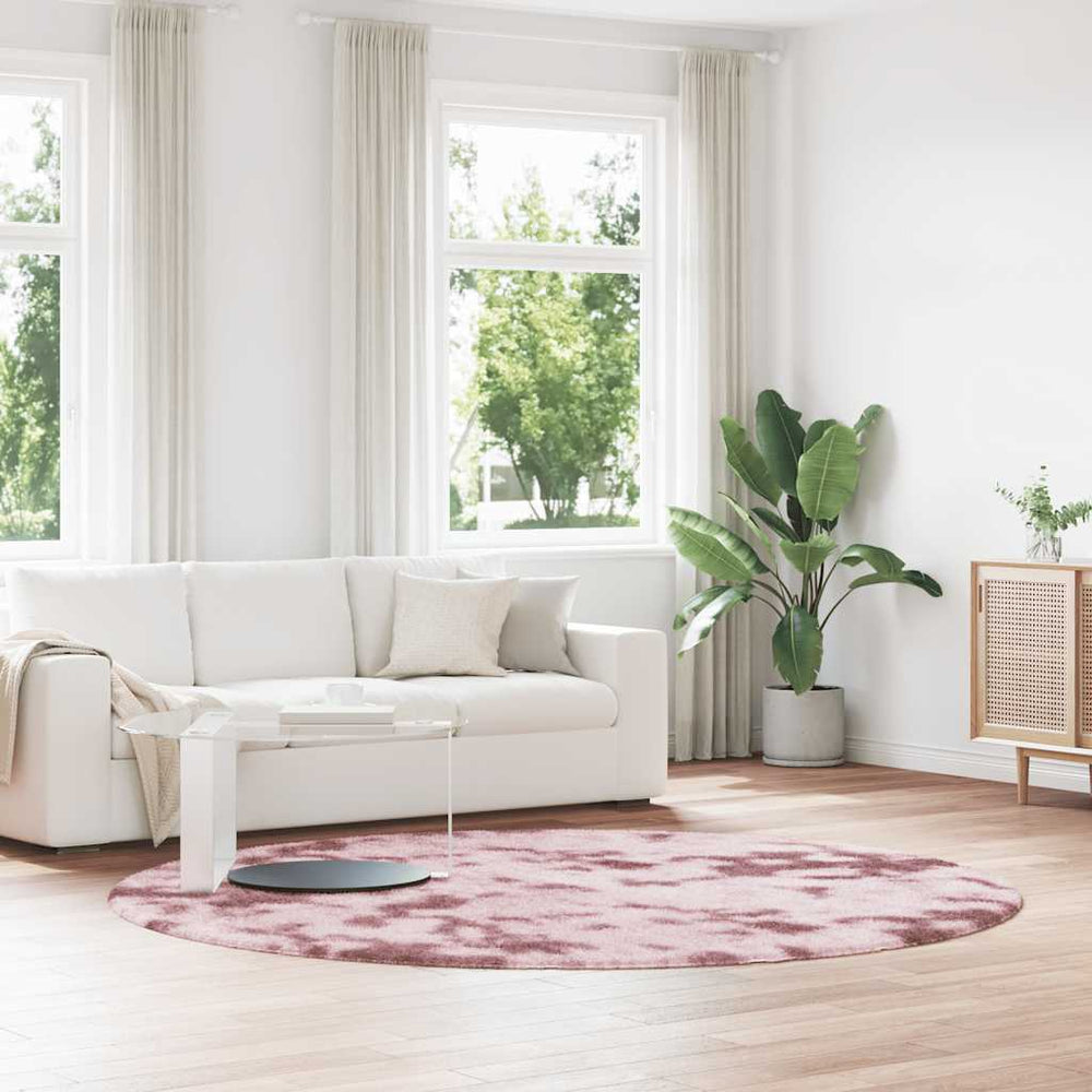 Vidaxl hoogpolig vloerkleed navarra 240x240 cm polyester stoffig roze