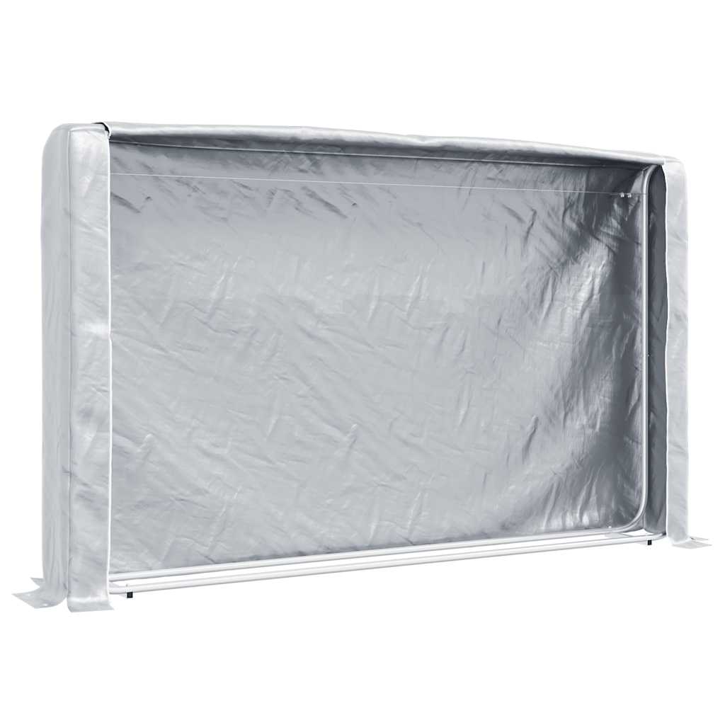 Vidaxl haardhoutrek met regenhoes 250x25x150 cm gegalvaniseerd staal
