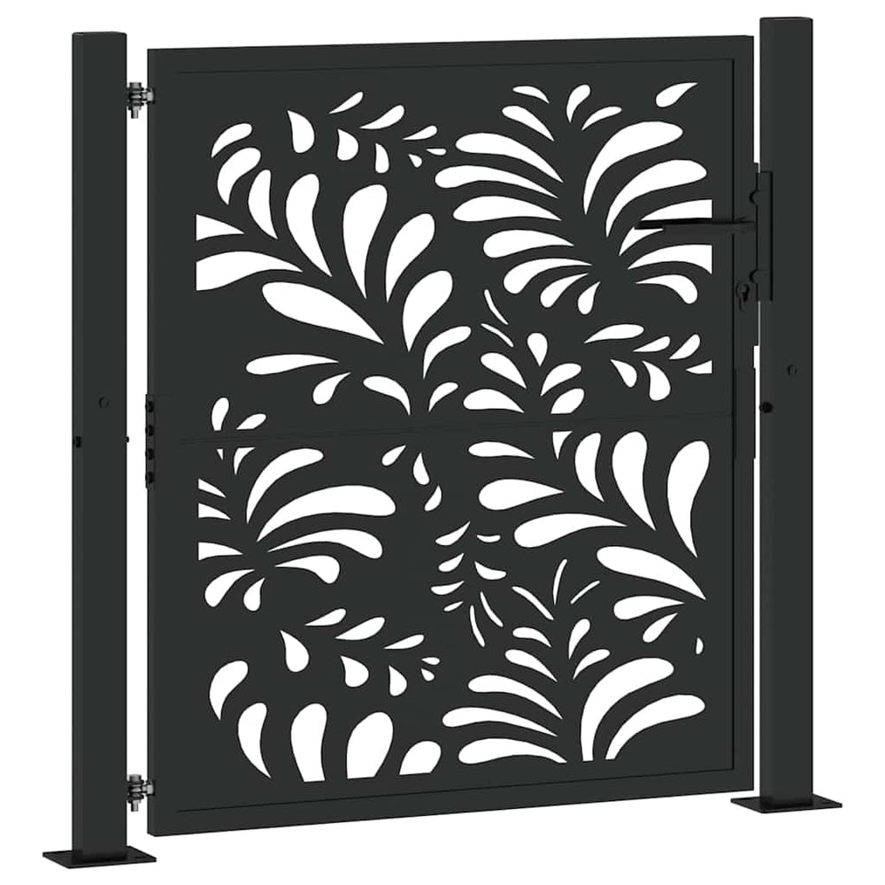 Vidaxl poort met golfontwerp 100x100 cm staal zwart
