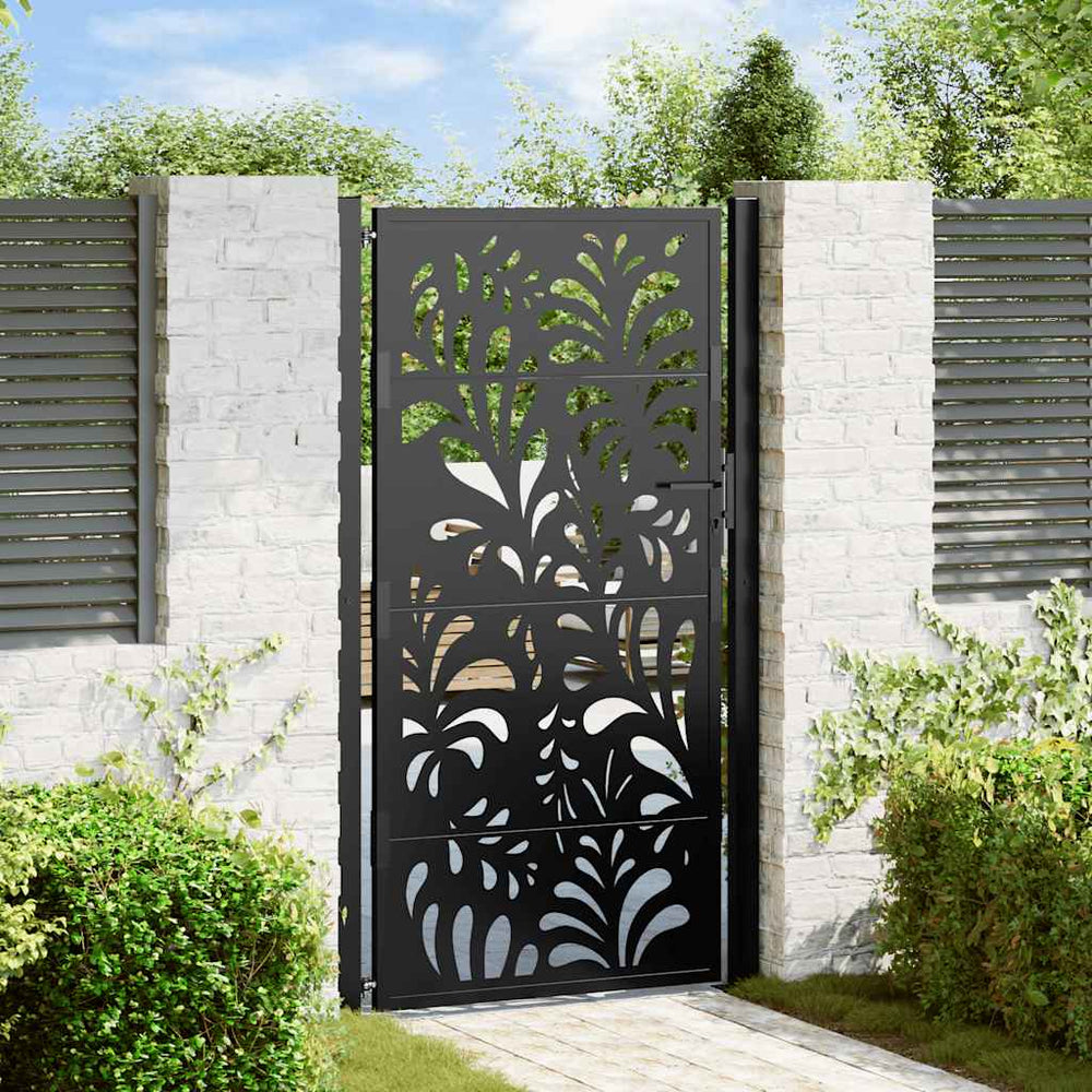 Vidaxl poort met golfontwerp 100x175 cm staal zwart