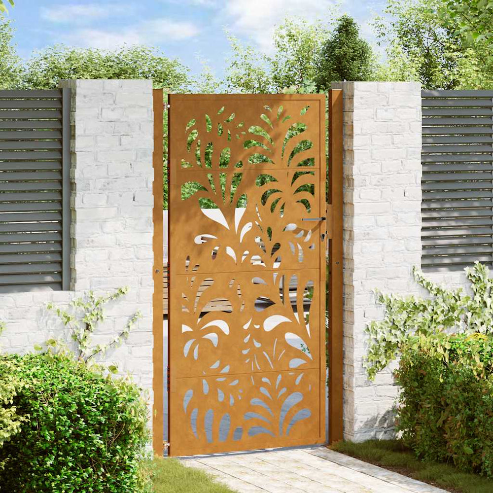 Vidaxl poort met golfontwerp 100x200 cm weervast staal