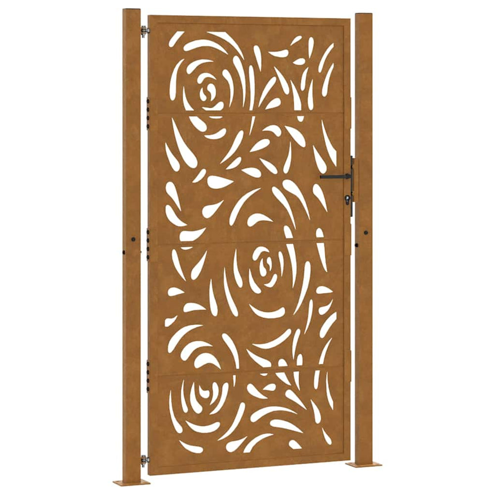Vidaxl poort met vlamontwerp 100x175 cm weervast staal